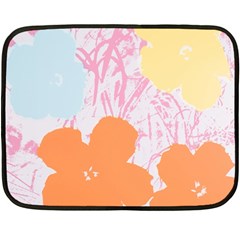 Flower Sunflower Floral Pink Orange Beauty Blue Yellow Fleece Blanket (Mini)