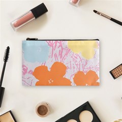 Flower Sunflower Floral Pink Orange Beauty Blue Yellow Cosmetic Bag (small) 