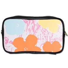 Flower Sunflower Floral Pink Orange Beauty Blue Yellow Toiletries Bags