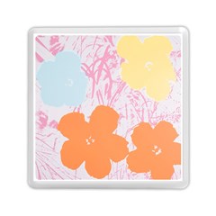 Flower Sunflower Floral Pink Orange Beauty Blue Yellow Memory Card Reader (Square) 