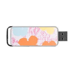 Flower Sunflower Floral Pink Orange Beauty Blue Yellow Portable USB Flash (One Side)