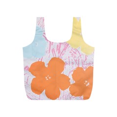 Flower Sunflower Floral Pink Orange Beauty Blue Yellow Full Print Recycle Bags (s)  by Mariart