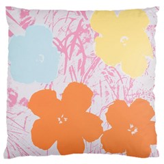 Flower Sunflower Floral Pink Orange Beauty Blue Yellow Standard Flano Cushion Case (two Sides) by Mariart