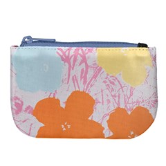 Flower Sunflower Floral Pink Orange Beauty Blue Yellow Large Coin Purse by Mariart