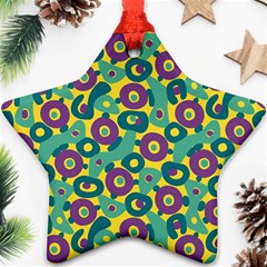 Discrete State Turing Pattern Polka Dots Green Purple Yellow Rainbow Sexy Beauty Ornament (star) by Mariart