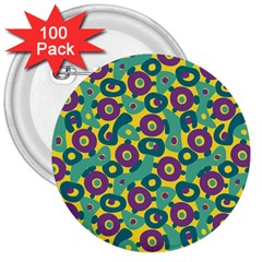 Discrete State Turing Pattern Polka Dots Green Purple Yellow Rainbow Sexy Beauty 3  Buttons (100 Pack)  by Mariart