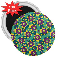 Discrete State Turing Pattern Polka Dots Green Purple Yellow Rainbow Sexy Beauty 3  Magnets (100 Pack) by Mariart