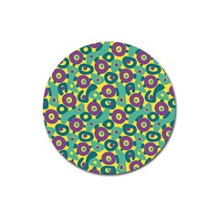 Discrete State Turing Pattern Polka Dots Green Purple Yellow Rainbow Sexy Beauty Magnet 3  (round) by Mariart