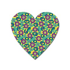 Discrete State Turing Pattern Polka Dots Green Purple Yellow Rainbow Sexy Beauty Heart Magnet by Mariart