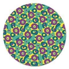 Discrete State Turing Pattern Polka Dots Green Purple Yellow Rainbow Sexy Beauty Magnet 5  (round) by Mariart