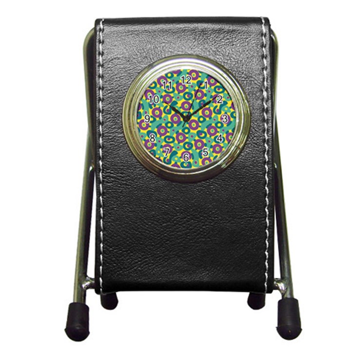 Discrete State Turing Pattern Polka Dots Green Purple Yellow Rainbow Sexy Beauty Pen Holder Desk Clocks