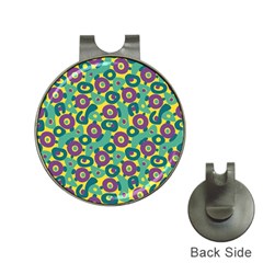 Discrete State Turing Pattern Polka Dots Green Purple Yellow Rainbow Sexy Beauty Hat Clips With Golf Markers by Mariart