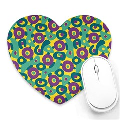 Discrete State Turing Pattern Polka Dots Green Purple Yellow Rainbow Sexy Beauty Heart Mousepads by Mariart