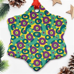 Discrete State Turing Pattern Polka Dots Green Purple Yellow Rainbow Sexy Beauty Ornament (snowflake) by Mariart