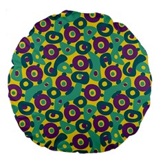 Discrete State Turing Pattern Polka Dots Green Purple Yellow Rainbow Sexy Beauty Large 18  Premium Round Cushions by Mariart