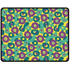 Discrete State Turing Pattern Polka Dots Green Purple Yellow Rainbow Sexy Beauty Double Sided Fleece Blanket (medium)  by Mariart