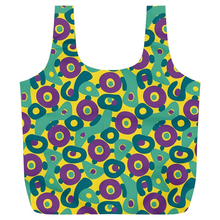 Discrete State Turing Pattern Polka Dots Green Purple Yellow Rainbow Sexy Beauty Full Print Recycle Bags (L) 