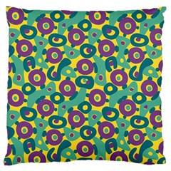 Discrete State Turing Pattern Polka Dots Green Purple Yellow Rainbow Sexy Beauty Large Flano Cushion Case (one Side) by Mariart