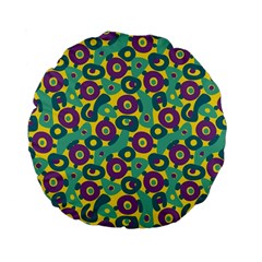 Discrete State Turing Pattern Polka Dots Green Purple Yellow Rainbow Sexy Beauty Standard 15  Premium Flano Round Cushions by Mariart