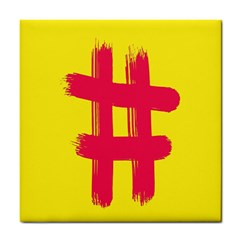 Fun Ain t Gone Fence Sign Red Yellow Flag Tile Coasters