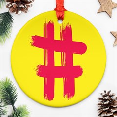 Fun Ain t Gone Fence Sign Red Yellow Flag Ornament (round) by Mariart