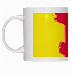 Fun Ain t Gone Fence Sign Red Yellow Flag White Mugs by Mariart