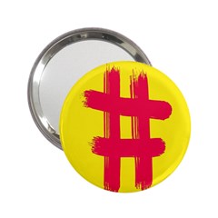 Fun Ain t Gone Fence Sign Red Yellow Flag 2 25  Handbag Mirrors by Mariart