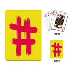 Fun Ain t Gone Fence Sign Red Yellow Flag Playing Card by Mariart