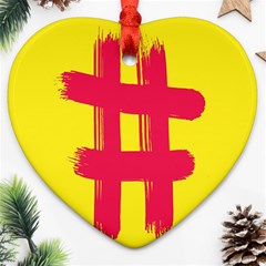 Fun Ain t Gone Fence Sign Red Yellow Flag Heart Ornament (two Sides) by Mariart