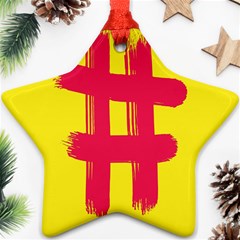 Fun Ain t Gone Fence Sign Red Yellow Flag Star Ornament (two Sides) by Mariart