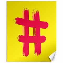 Fun Ain t Gone Fence Sign Red Yellow Flag Canvas 16  X 20   by Mariart