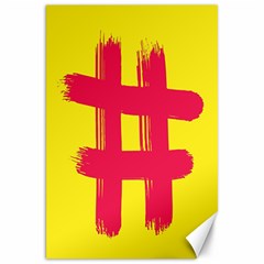 Fun Ain t Gone Fence Sign Red Yellow Flag Canvas 20  X 30   by Mariart