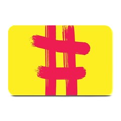 Fun Ain t Gone Fence Sign Red Yellow Flag Plate Mats by Mariart