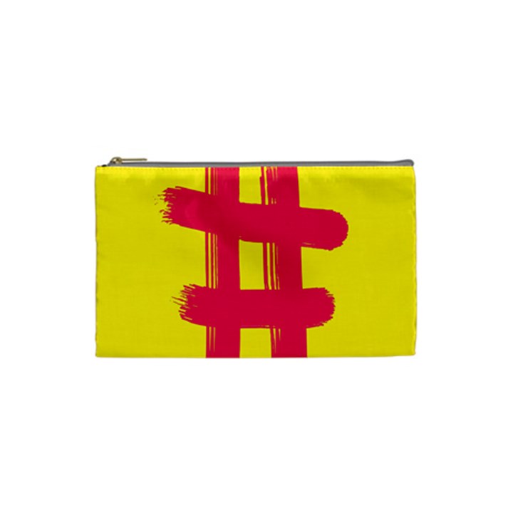 Fun Ain t Gone Fence Sign Red Yellow Flag Cosmetic Bag (Small) 