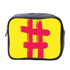 Fun Ain t Gone Fence Sign Red Yellow Flag Mini Toiletries Bag 2-side