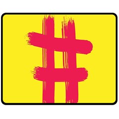 Fun Ain t Gone Fence Sign Red Yellow Flag Fleece Blanket (medium)  by Mariart