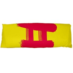 Fun Ain t Gone Fence Sign Red Yellow Flag Body Pillow Case (dakimakura) by Mariart