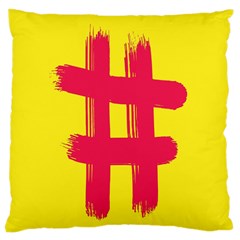 Fun Ain t Gone Fence Sign Red Yellow Flag Large Cushion Case (one Side) by Mariart