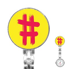 Fun Ain t Gone Fence Sign Red Yellow Flag Stainless Steel Nurses Watch by Mariart