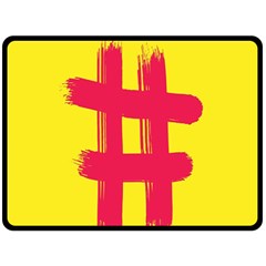 Fun Ain t Gone Fence Sign Red Yellow Flag Double Sided Fleece Blanket (large)  by Mariart