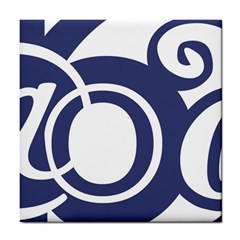 Garamond Blue White Wave Chevron Tile Coasters by Mariart