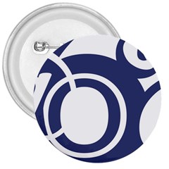 Garamond Blue White Wave Chevron 3  Buttons