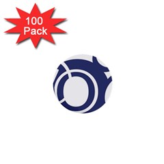 Garamond Blue White Wave Chevron 1  Mini Buttons (100 Pack) 