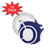 Garamond Blue White Wave Chevron 1 75  Buttons (10 Pack)