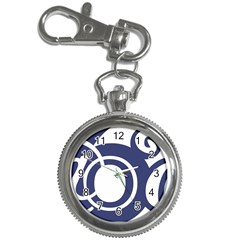 Garamond Blue White Wave Chevron Key Chain Watches by Mariart