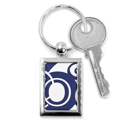 Garamond Blue White Wave Chevron Key Chains (rectangle) 