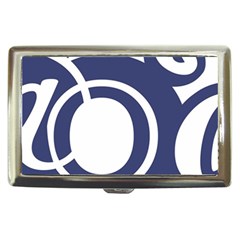 Garamond Blue White Wave Chevron Cigarette Money Cases by Mariart