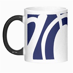 Garamond Blue White Wave Chevron Morph Mugs by Mariart