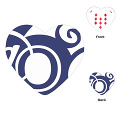 Garamond Blue White Wave Chevron Playing Cards (heart) 