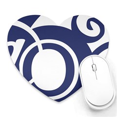 Garamond Blue White Wave Chevron Heart Mousepads